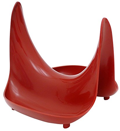Hutzler Pot Lid Stand & Spoon Rest, Red